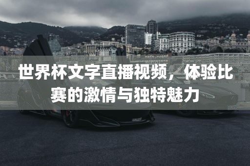 世界杯文字直播视频，体验比赛的激情与独特魅力
