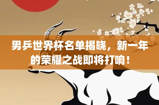 男乒世界杯名单揭晓，新一年的荣耀之战即将打响！