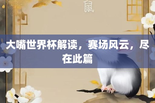 大嘴世界杯解读，赛场风云，尽在此篇