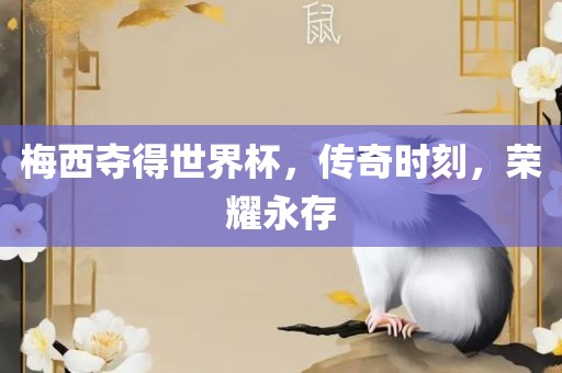 梅西夺得世界杯，传奇时刻，荣耀永存