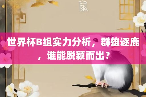 世界杯B组实力分析，群雄逐鹿，谁能脱颖而出？