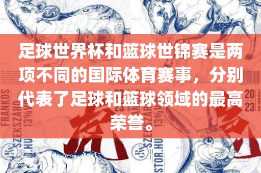 足球世界杯和篮球世锦赛是两项不同的国际体育赛事，分别代表了足球和篮球领域的最高荣誉。