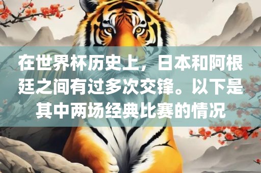 在世界杯历史上，日本和阿根廷之间有过多次交锋。以下是其中两场经典比赛的情况