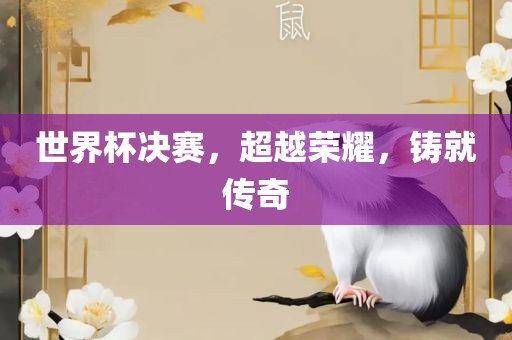 世界杯决赛，超越荣耀，铸就传奇