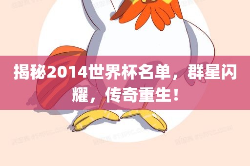 揭秘2014世界杯名单，群星闪耀，传奇重生！