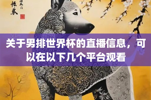 关于男排世界杯的直播信息，可以在以下几个平台观看