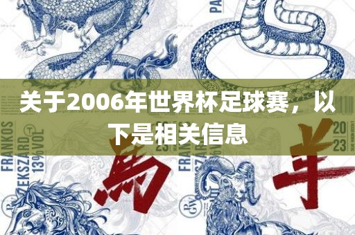 关于2006年世界杯足球赛，以下是相关信息