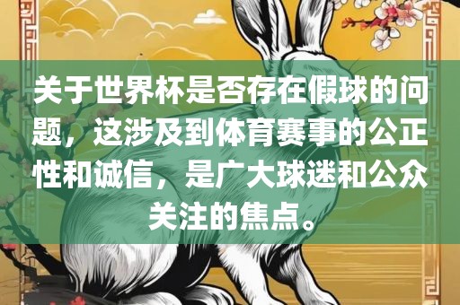 关于世界杯是否存在假球的问题，这涉及到体育赛事的公正性和诚信，是广大球迷和公众关注的焦点。