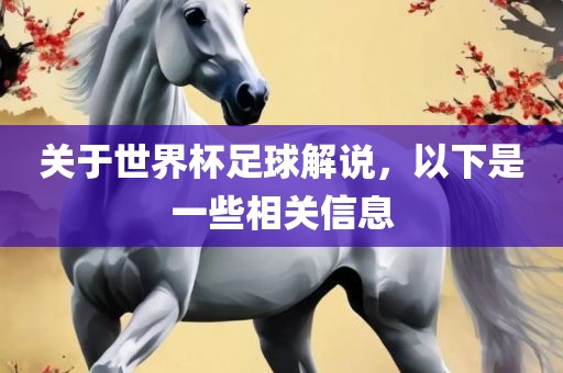 关于世界杯足球解说，以下是一些相关信息