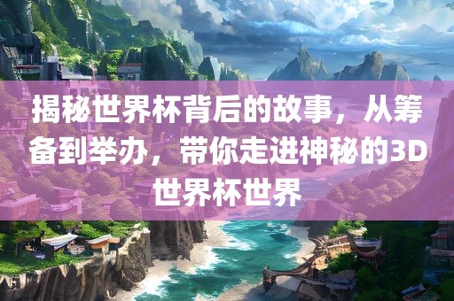 揭秘世界杯背后的故事，从筹备到举办，带你走进神秘的3D世界杯世界漯河市盈旭机械设备有限公司