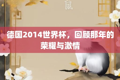德国2014世界杯，回顾那年的荣耀与激情漯河市盈旭机械设备有限公司