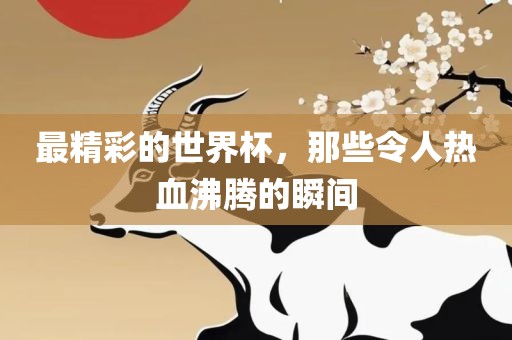 最精彩的世界杯，那些令人热血沸腾的瞬间