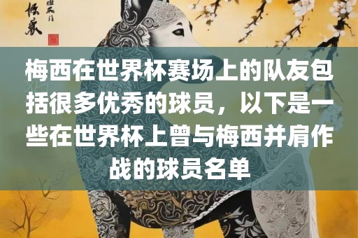 梅西在世界杯赛场上的队友包括很多优秀的球员，以下是一些在世界杯上曾与梅西并肩作战的球员名单