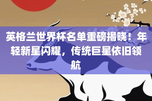 英格兰世界杯名单重磅揭晓！年轻新星闪耀，传统巨星依旧领航