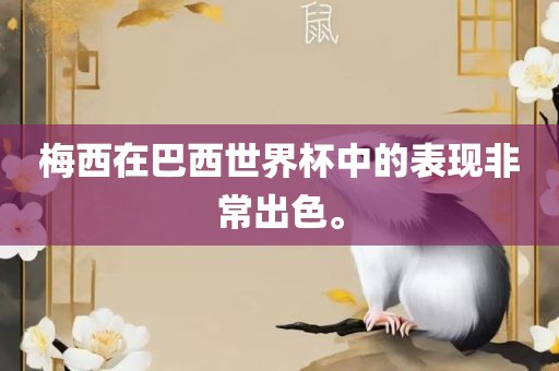 梅西在巴西世界杯中的表现非常出色。