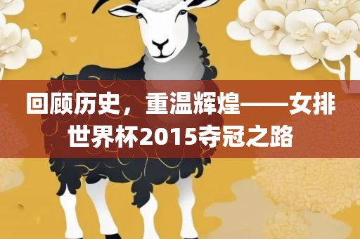回顾历史，重温辉煌——女排世界漯河市盈旭机械设备有限公司杯2015夺冠之路
