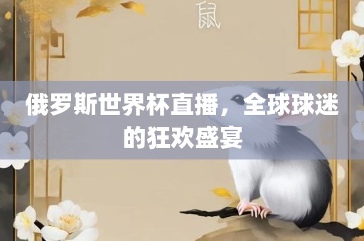 俄罗斯世界杯直播，全球球迷的狂欢盛宴
