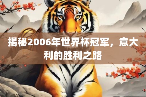 揭秘2006年世界杯冠军，意大利的胜利之路