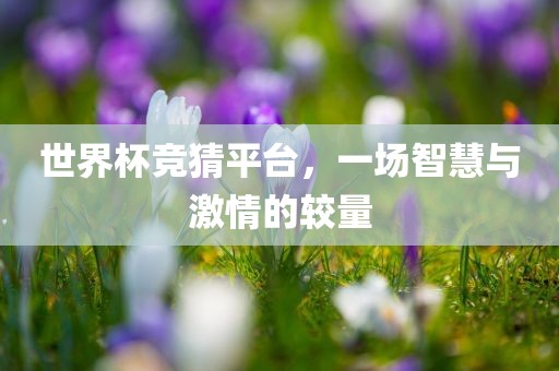 世界杯竞猜平台，一场智慧与激情的较量