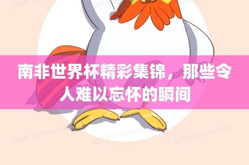 南非世界杯精彩集锦，那些令人难以忘怀的瞬间