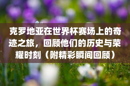 克罗地亚在世界杯赛场上的奇迹之旅，回顾他们的历史与荣耀时刻（附精彩瞬间回顾）