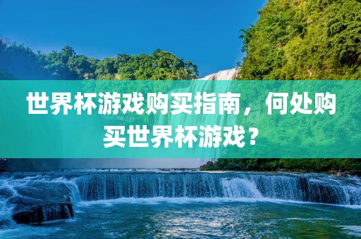 世界杯游戏购买指南，何处购买世界杯游戏？