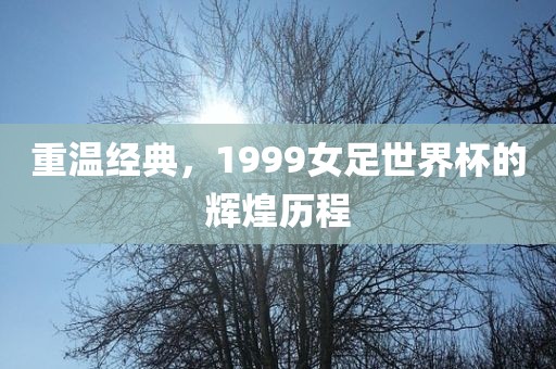 重温经典，1999女足世界杯的辉煌历程
