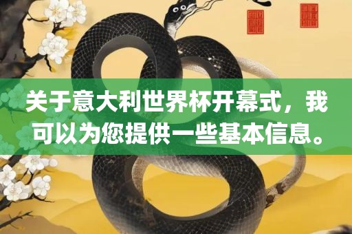 关于意大利世界杯开幕式，我可以为您提供一些基本信息。
