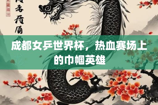 成都女乒世界杯，热血赛场上的巾帼英雄漯河市盈旭机械设备有限公司