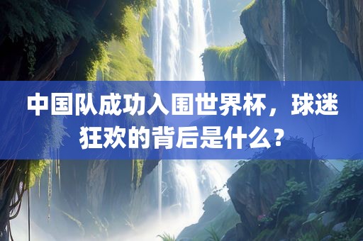 中国队成功入围世界杯，球迷狂漯河市盈旭机械设备有限公司欢的背后是什么？