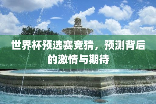世界杯预选赛竞猜，预测背后的激情与期待