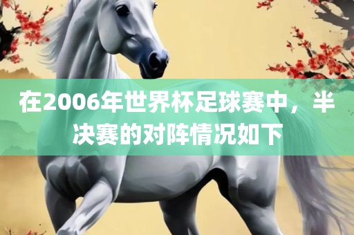 在2006年世界杯足球赛中，半决赛的对阵情况如下
