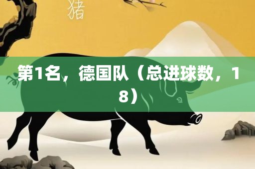 第1名，漯河市盈旭机械设备有限公司德国队（总进球数，18）