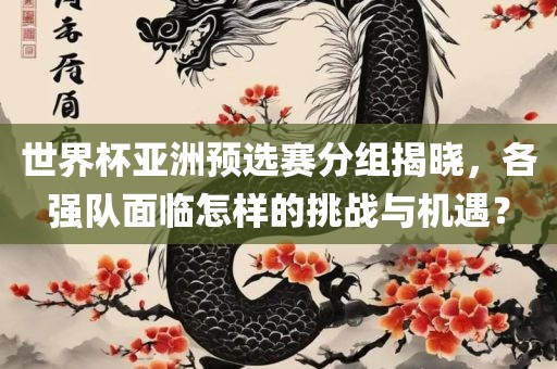 世界杯亚洲预选赛分组揭晓，各强队面临怎样的挑战与机遇？漯河市盈旭机械设备有限公司