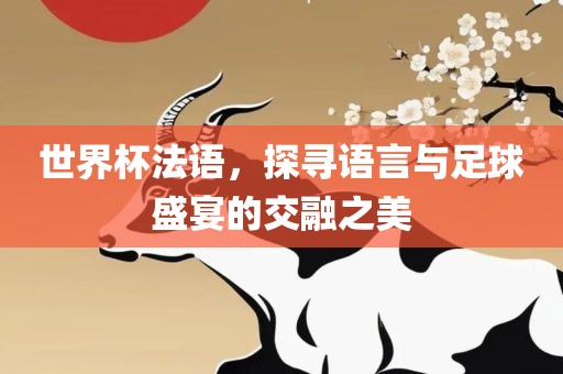 世界杯法语，探寻语言与足球盛宴的交融之美漯河市盈旭机械设备有限公司