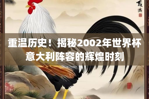 重温历史！揭秘2002年世界杯意大利阵容的辉煌时刻