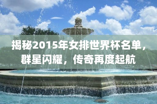 揭秘2015年女排漯河市盈旭机械设备有限公司世界杯名单，群星闪耀，传奇再度起航