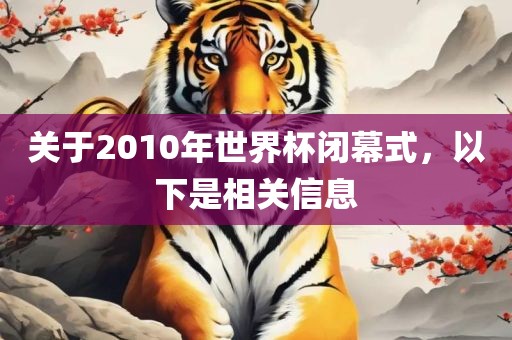 关于2010年世界杯闭幕式，以下是相关信息
