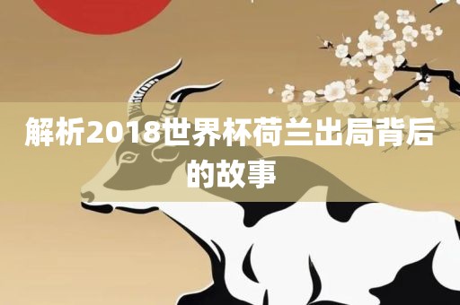 解析2018世界杯荷兰出局背后的故事漯河市盈旭机械设备有限公司