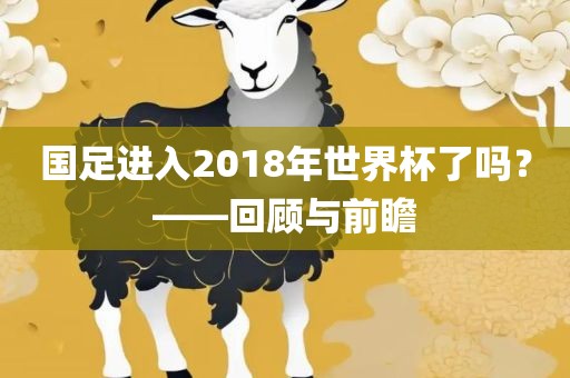 国足进入2018年世界杯了吗？——回顾与前瞻