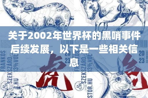 关于2002年世界杯的黑哨事件后续发展，以下是一些相关信息漯河市盈旭机械设备有限公司