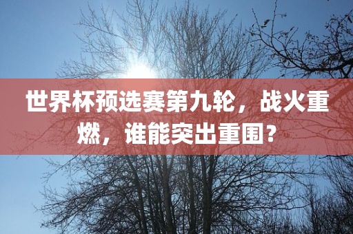世界杯预选赛第九轮，战火重燃，谁能突出重围？