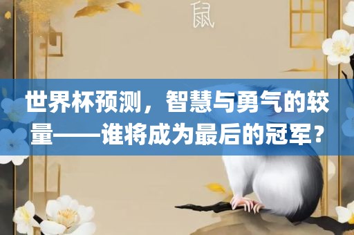 世界杯预测，智慧与勇气的较量——谁将成为最后的冠军？