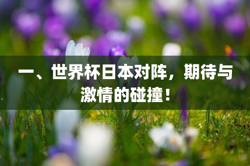 一、世界杯日本对阵，期待与激情的碰撞！