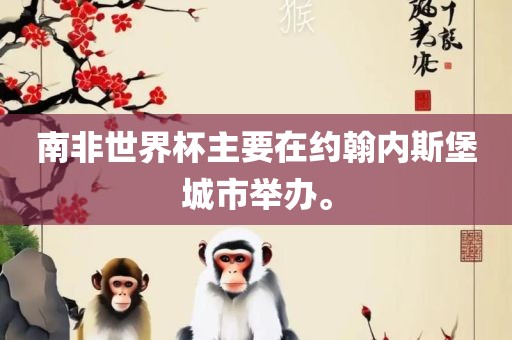 南非世界杯主要在约翰内斯堡城市举办。